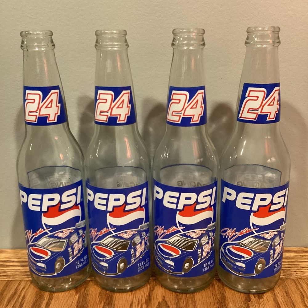 Vintage Pepsi NASCAR Racing Series #24 Jeff Gordon Empty Bottles * Set of 4